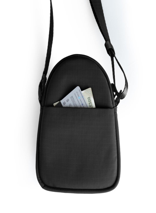 DailyObjects DOT Sling Bag for Men and Women |Adjustable Shoulder Strap|Lightweight|Water Resistant|Recycled Nylon Sling Bag|Organisational Pocket| For Daily Use/Travel (Black) - Image 5